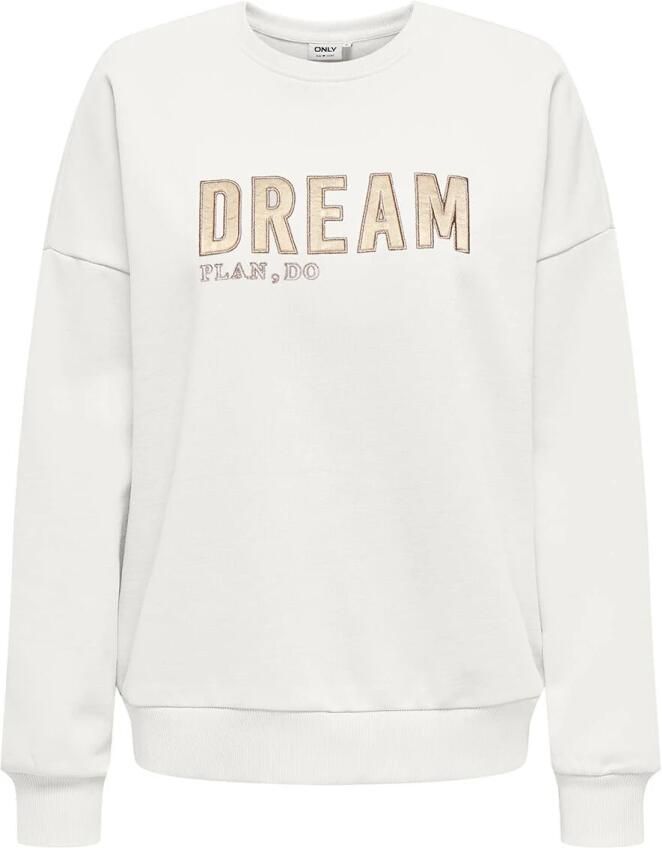 Only Satin O-Neck Sweatshirt Beige Dames