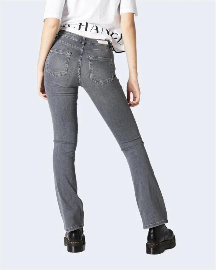 Only Grijze effen damesjeans met ritssluiting en knoopsluiting Gray Dames - Foto 3