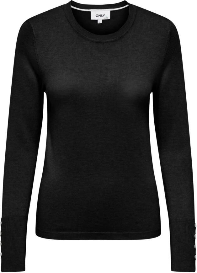 Only Trui met ronde hals ONLJULIE LIFE LS BUTTON O-NECK CC KNT