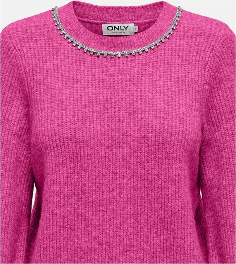 Only Rosa Gebreide Herfst Winter Collectie Pullover Pink Dames