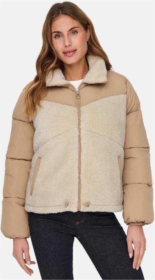 ONLY gewatteerde winterjas ONLSIENA bruin beige - Foto 3