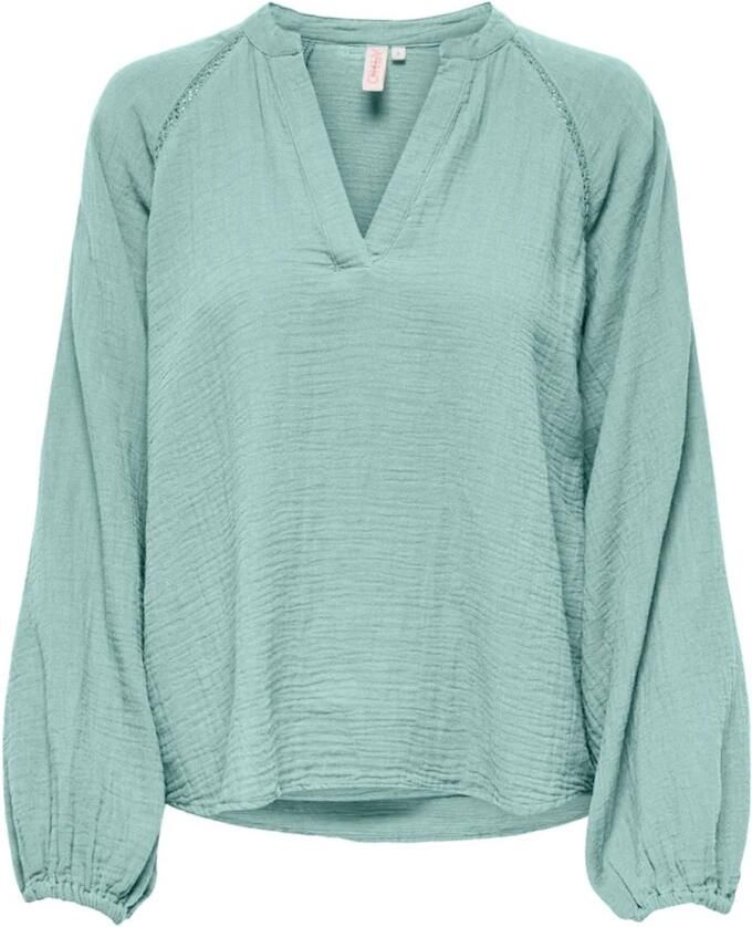Only V-Hals Blouse Lange Mouw Green Dames - Foto 3