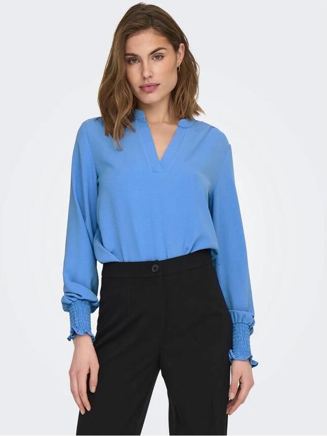 Only V-Hals Smock Top Blue Dames - Foto 3