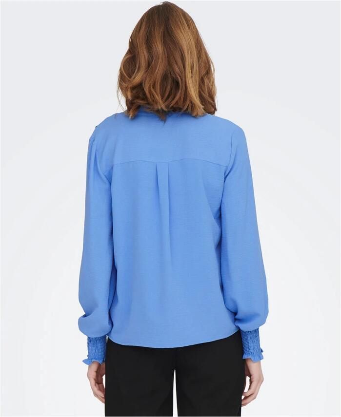 Only V-Hals Smock Top Blue Dames
