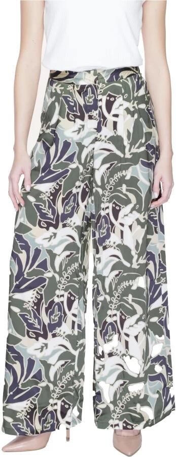ONLY loose fit pantalon met all over print multi donkergroen