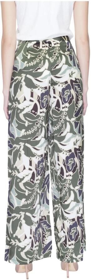 ONLY loose fit pantalon met all over print multi donkergroen - Foto 3