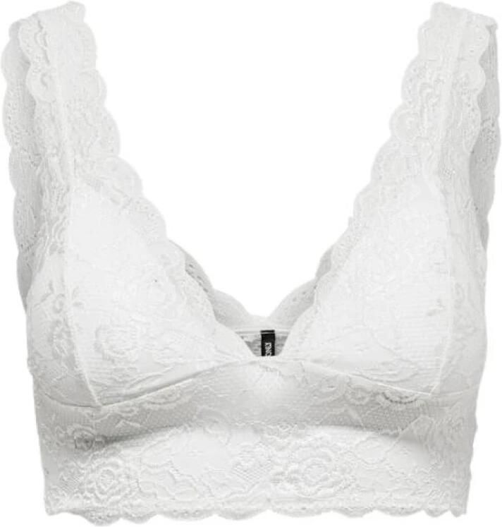 Only Kanten top ONLCHLOE – Kanten-bh met gevoerde cups en stretch regular fit vrouwelijk kant synthetische vezel v-hals
