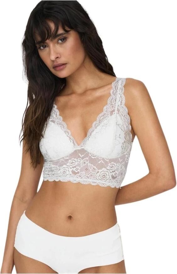 Only Kanten top ONLCHLOE – Kanten-bh met gevoerde cups en stretch regular fit vrouwelijk kant synthetische vezel v-hals - Foto 9