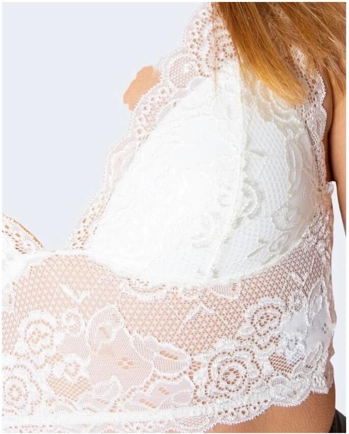 Only Kanten top ONLCHLOE – Kanten-bh met gevoerde cups en stretch regular fit vrouwelijk kant synthetische vezel v-hals - Foto 3