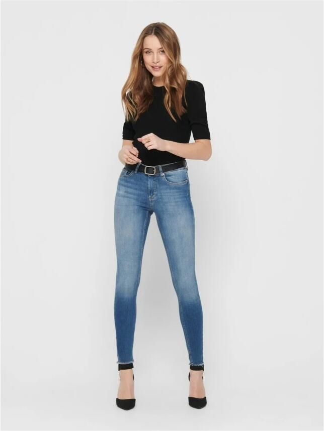 Only Stone-washed skinny fit jeans met used-effecten - Foto 7