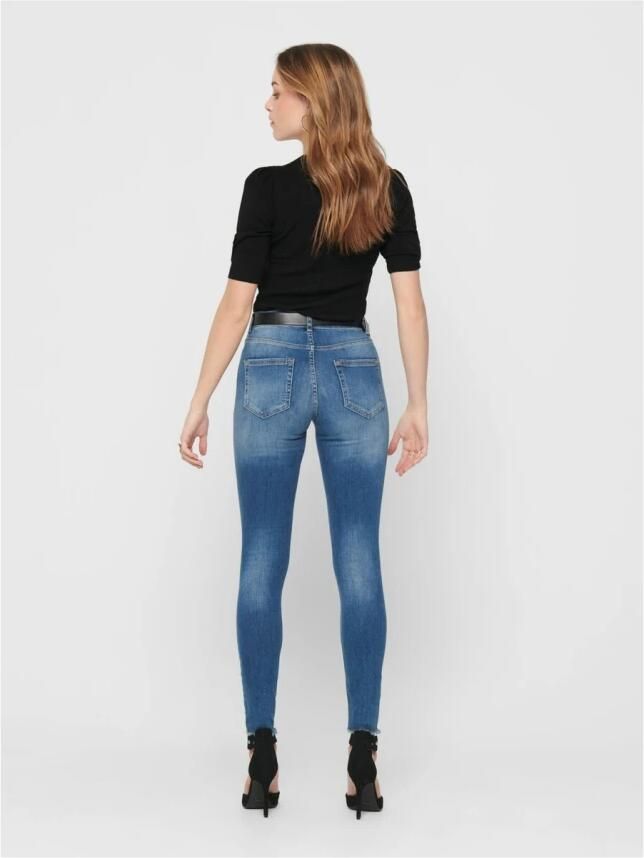 Only Stone-washed skinny fit jeans met used-effecten - Foto 5
