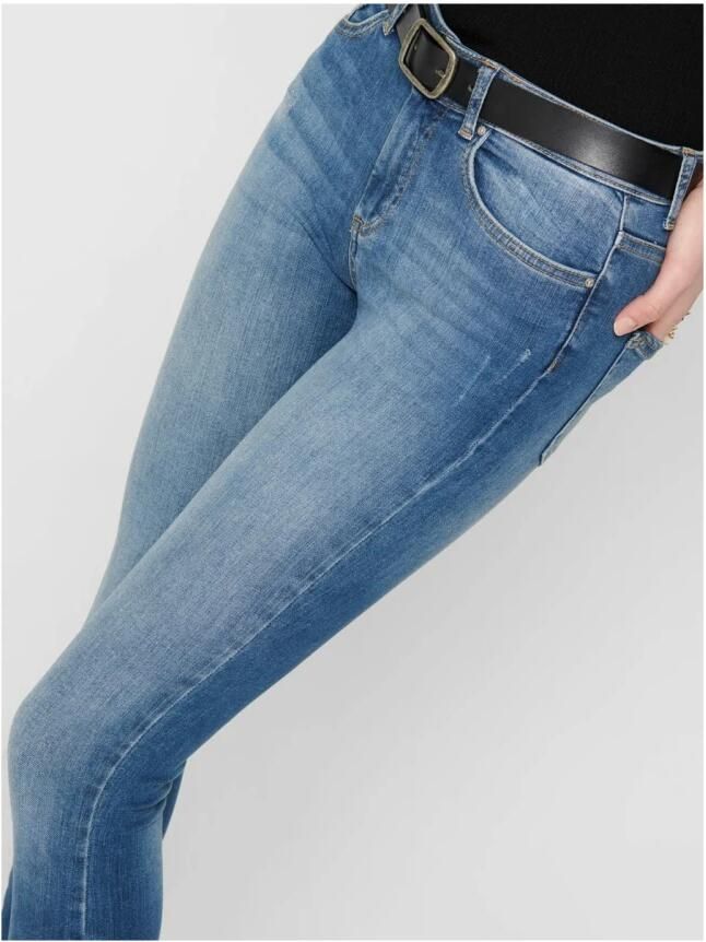 Only Stone-washed skinny fit jeans met used-effecten - Foto 3
