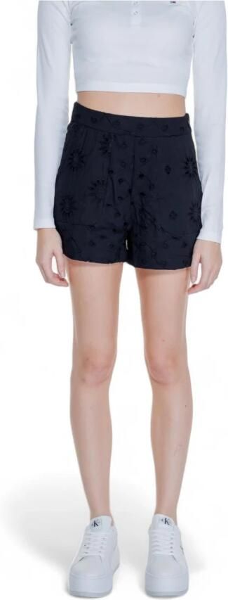 Only Zwarte Katoenen Shorts Lente Zomer Collectie Black Dames - Foto 3