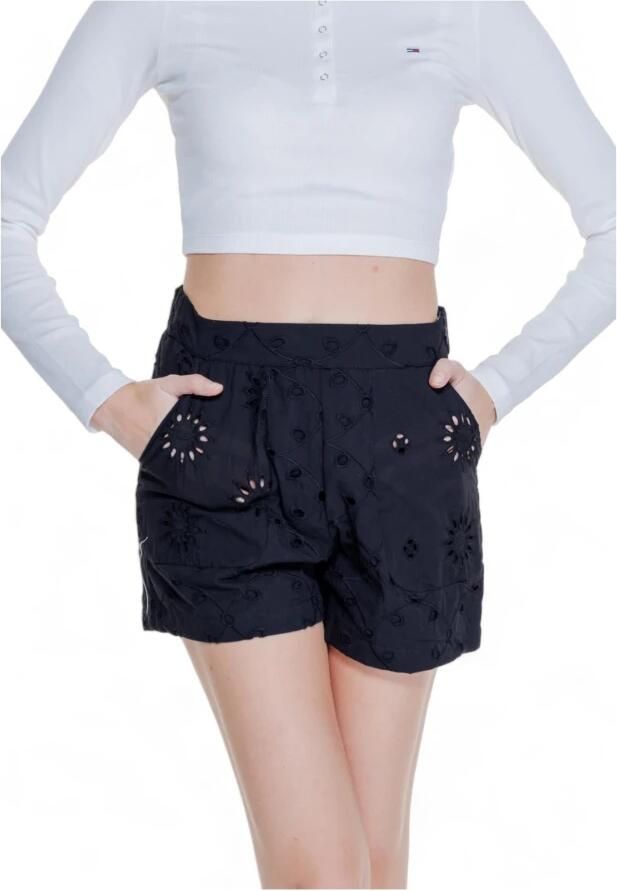 Only Zwarte Katoenen Shorts Lente Zomer Collectie Black Dames