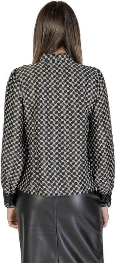 Only Zwarte Geometrische Print Hoge Hals Blouse Black Dames - Foto 2