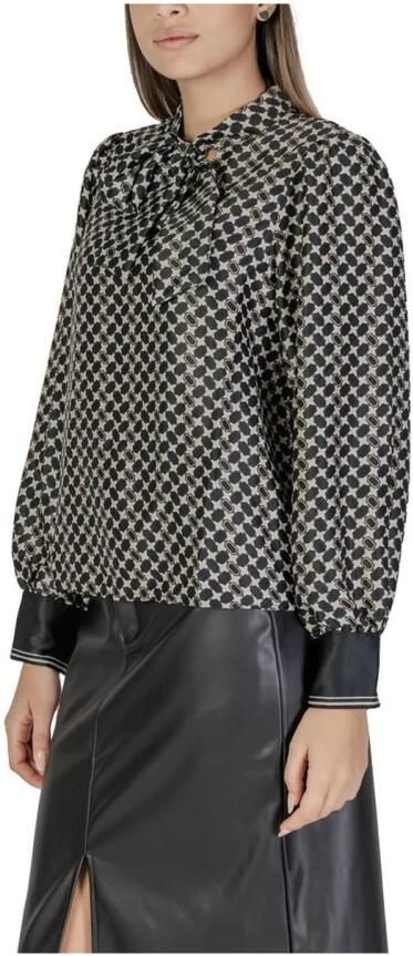 Only Zwarte Geometrische Print Hoge Hals Blouse Black Dames - Foto 3