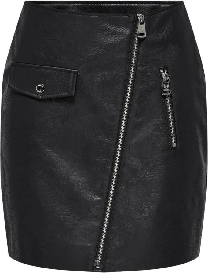 Only Zwarte Geritste Rok Herfst Winter Collectie Black Dames
