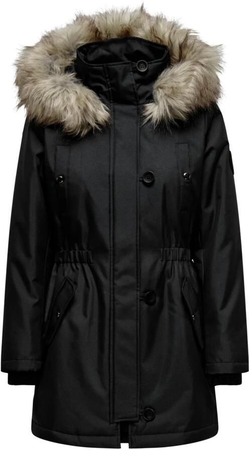 Only Zwarte Hoodie met Ritssluiting en Knoopsluiting Black Dames - Foto 3