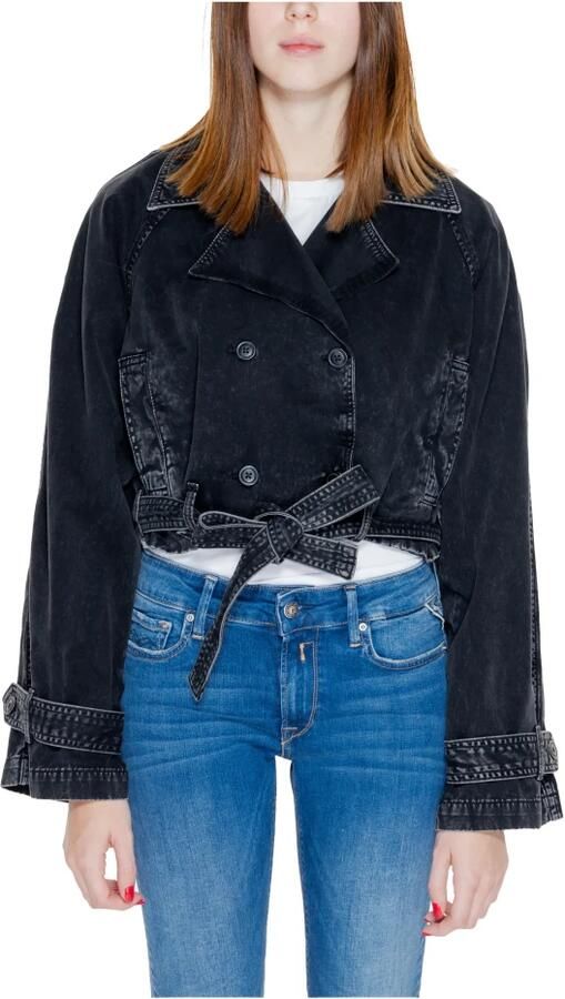 Only Zwarte Katoenen Blazer met Knoopsluiting Black Dames - Foto 4