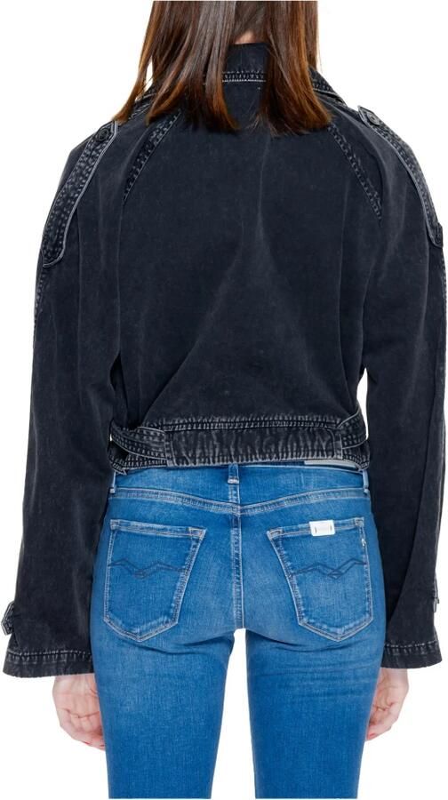 Only Zwarte Katoenen Blazer met Knoopsluiting Black Dames