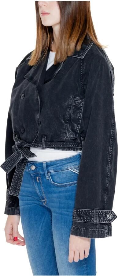 Only Zwarte Katoenen Blazer met Knoopsluiting Black Dames - Foto 3