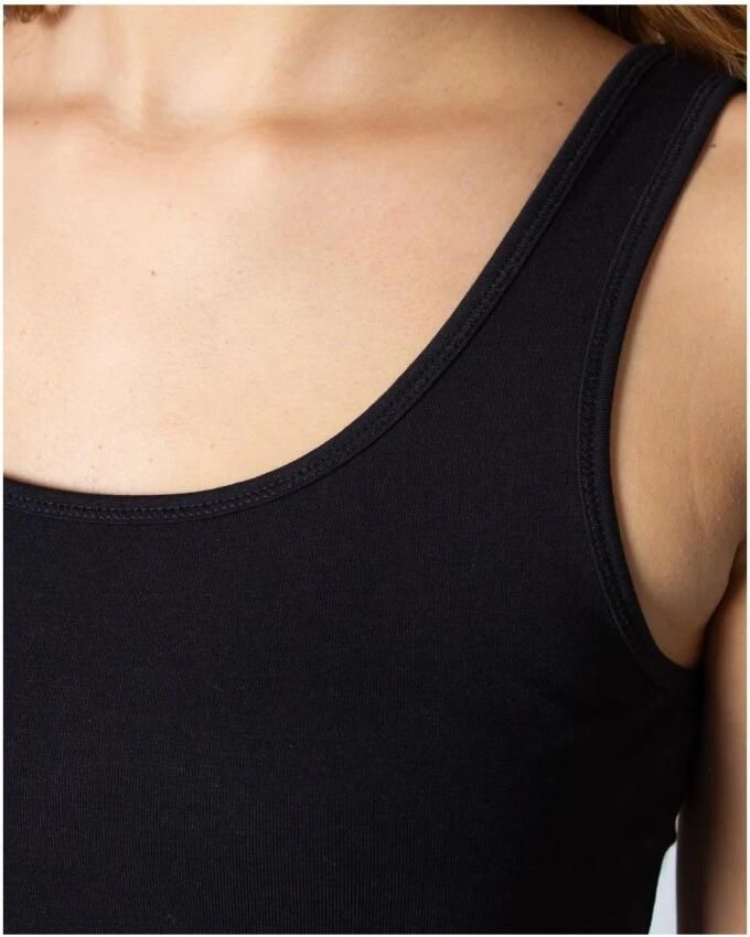 Only Zwarte Katoenen Tanktop met Bandjes Black Dames - Foto 5