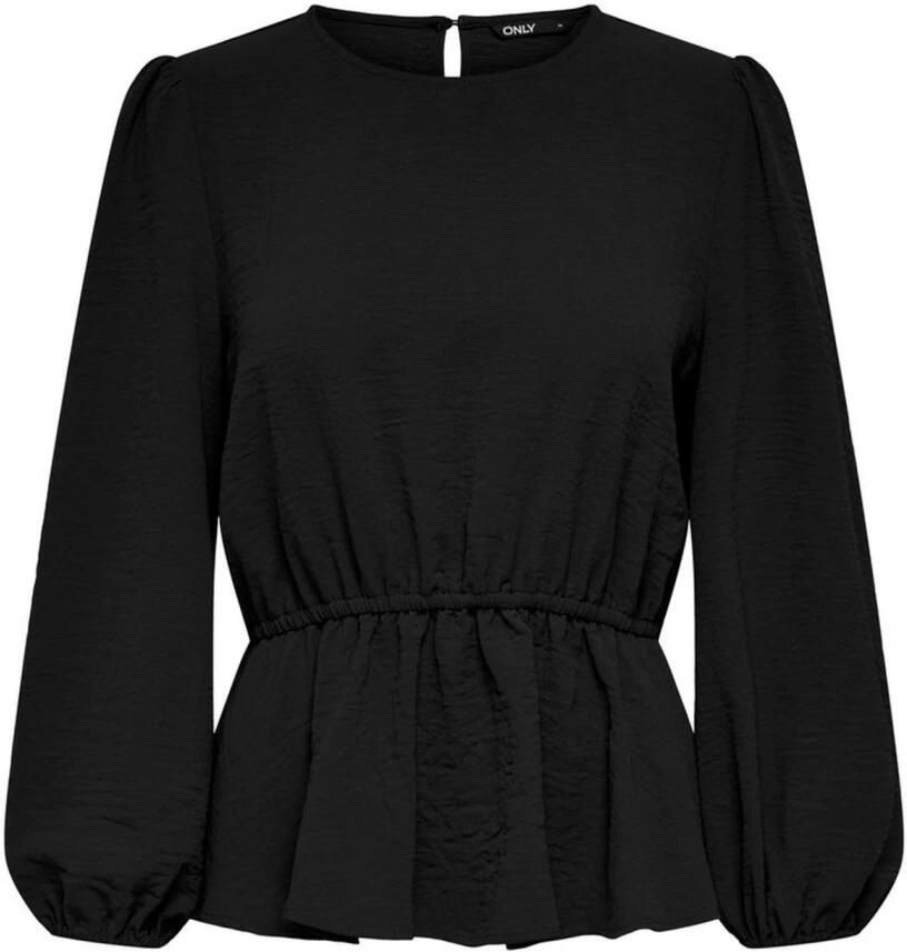 Only Zwarte losvallende blouse met lange mouwen Black Dames - Foto 2