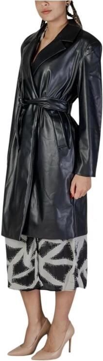 Only Zwarte Polyester Parka Trenchcoat Collectie Black Dames - Foto 4