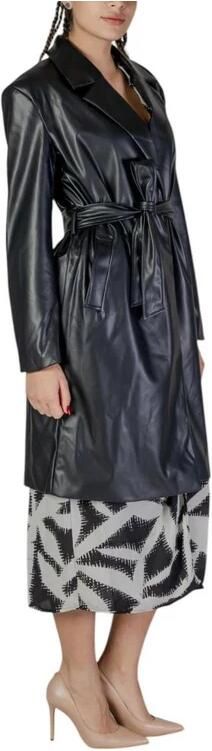 Only Zwarte Polyester Parka Trenchcoat Collectie Black Dames - Foto 3