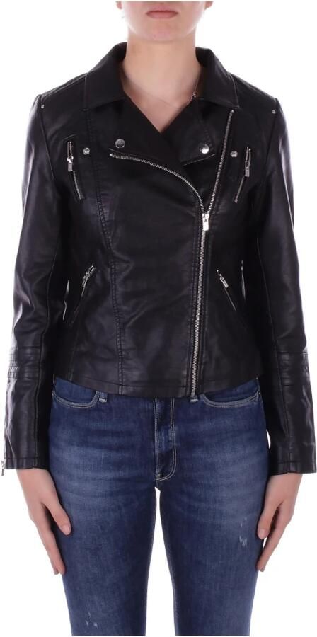 Only Imitatieleren jack ONLGEMMA – Bikerjack met asymmetrische ritssluiting getailleerd casual leerimitatie zakken met ritssluiting - Foto 10