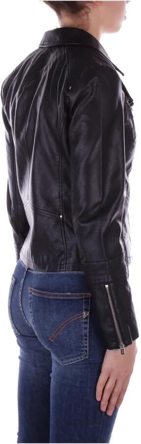 Only Imitatieleren jack ONLGEMMA – Bikerjack met asymmetrische ritssluiting getailleerd casual leerimitatie zakken met ritssluiting - Foto 14