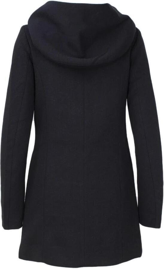 Only Zwarte gedrapeerde jas met capuchon en verborgen sluiting Zwart Dames - Foto 9