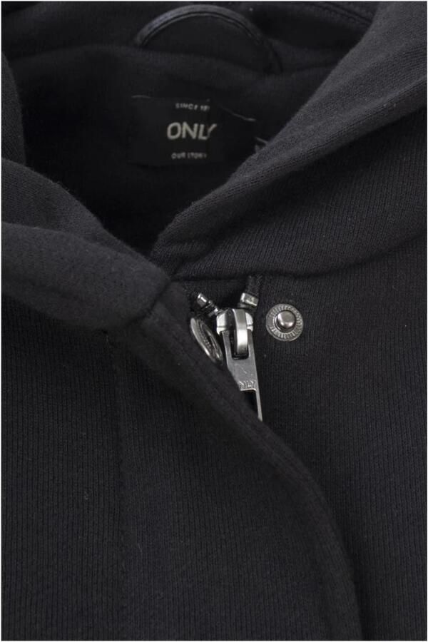 Only Zwarte gedrapeerde jas met capuchon en verborgen sluiting Zwart Dames - Foto 5