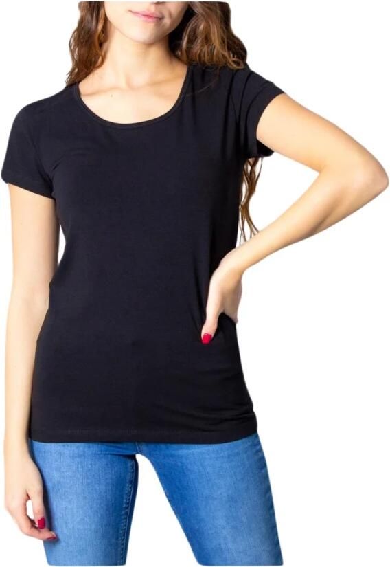 Only Shirt met ronde hals ONLLIVE – Shirt met ronde hals en figuuraccentuerende silhouet zeer figuuraccentuerend modisch katoenmix jersey diepe ronde hals - Foto 5