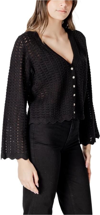 Only Zwarte V-Hals Knoop-Up Vest Black Dames - Foto 2