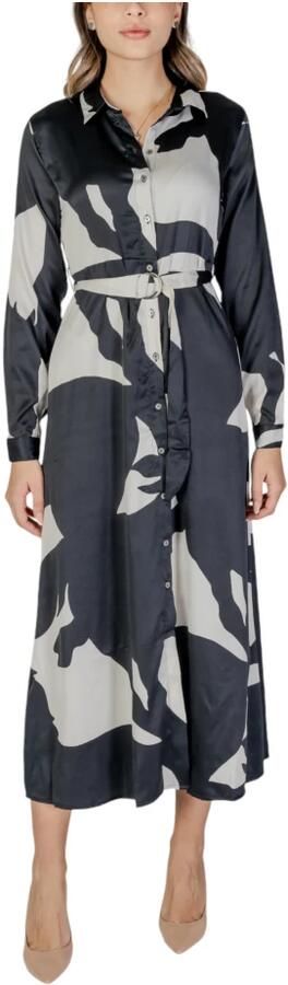 Only Zwarte Polyester Blend Jurk Herfst Winter Collectie Black Dames - Foto 5