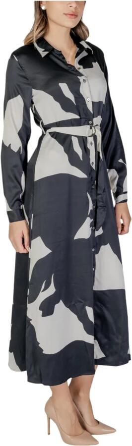 Only Zwarte Polyester Blend Jurk Herfst Winter Collectie Black Dames