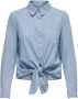 Only Olecey LS Stripe Knot DNM Shirt Cloud Dancer MEDIUM Blue | Freewear Blauw Blue Dames - Thumbnail 2