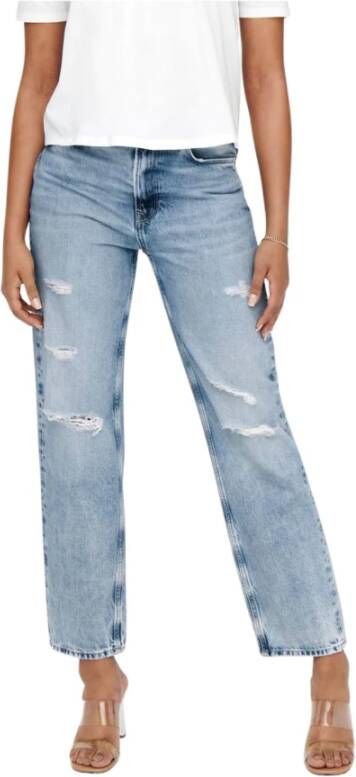 Only Rechte jeans Blauw Dames