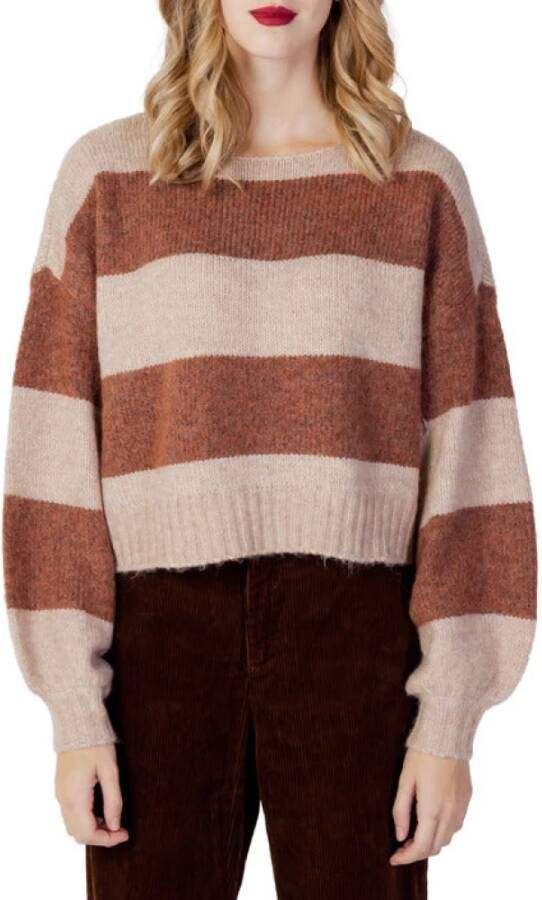 Only Gestreepte Bruine Gebreide Kleding voor Vrouwen Brown Dames