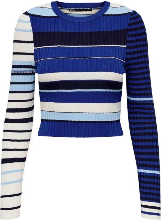Only Round-neck Knitwear Blauw Dames