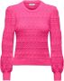 Only Onlsandy LS Structure O-Neck CC KNT Azalea Pink | Freewear Roze Pink Dames - Thumbnail 2