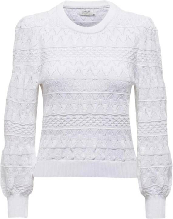 Only Round-neck Knitwear Wit Dames