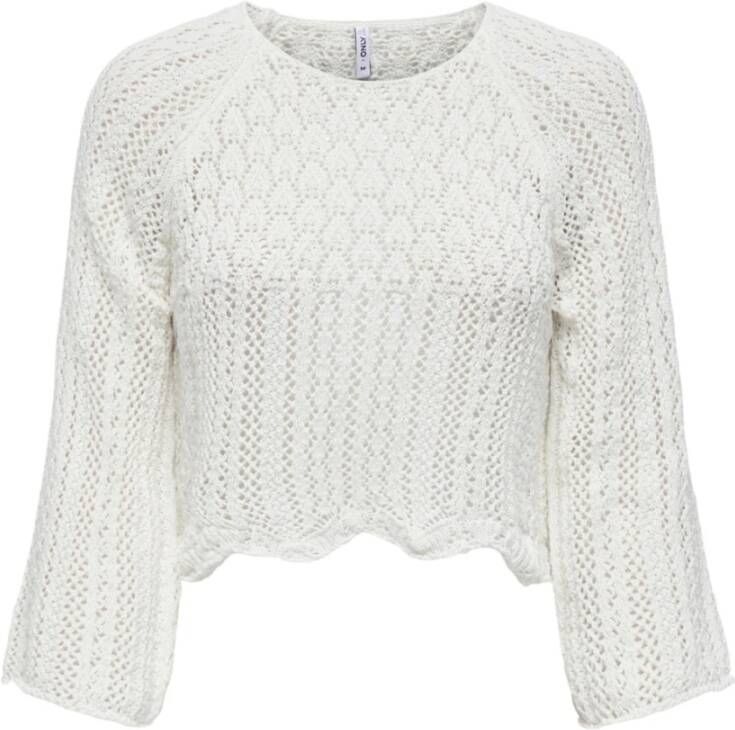 Only Korte gebreide pullover met all-over broderie anglaise model 'NOLA' - Foto 5