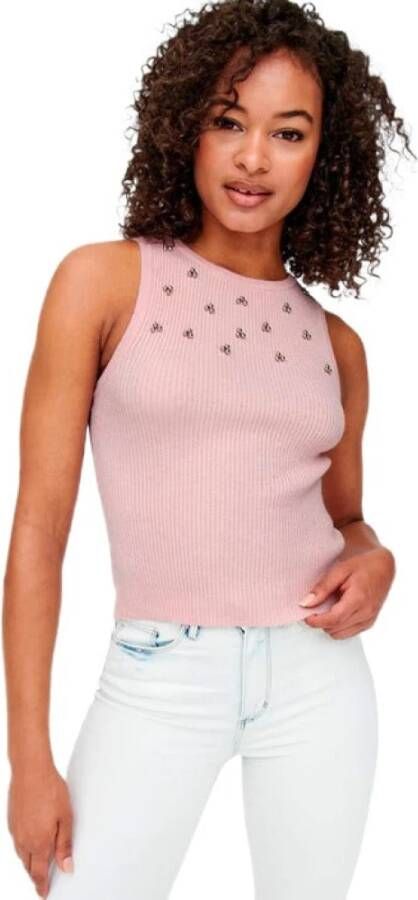 Only Roze Mouwloze Tanktop voor Vrouwen Pink Dames
