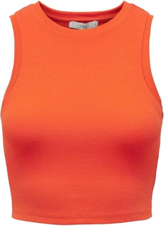 Only Stijlvolle Cropped Tank Top Orange Dames