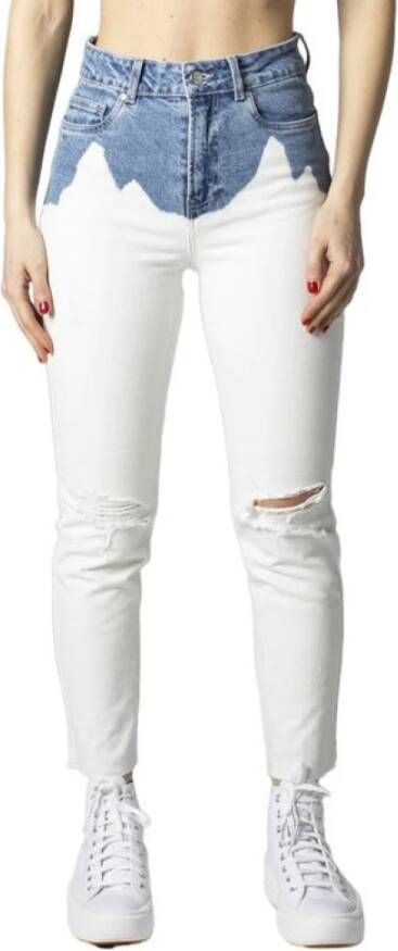 Only Witte Dames Jeans met Ritssluiting en Knoopsluiting White Dames