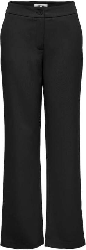 Only Straight Trousers Zwart Dames