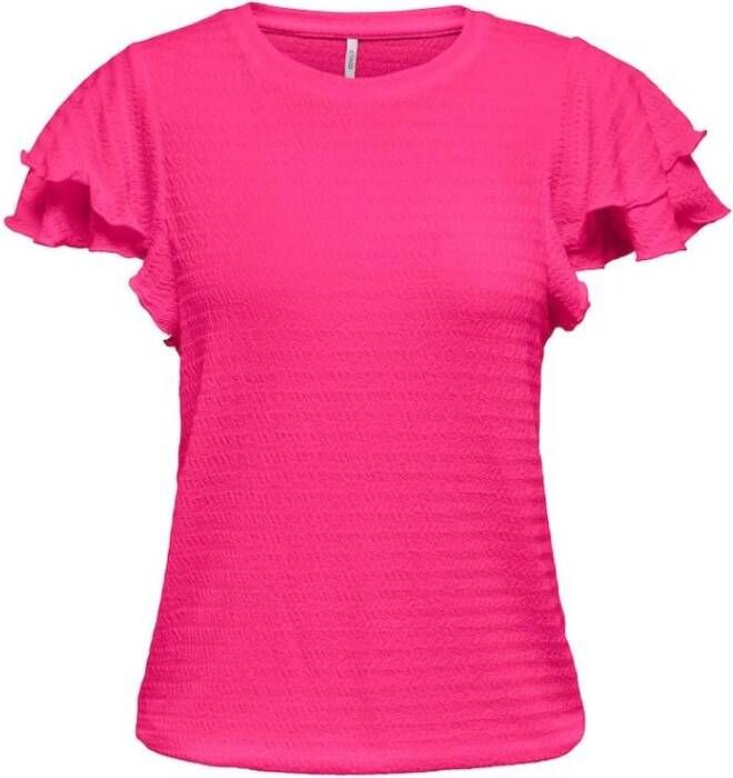 Only KIDS GIRL T-shirt KOGNELLA fuchsia Top Roze Meisjes Polyester Ronde hals 110 116