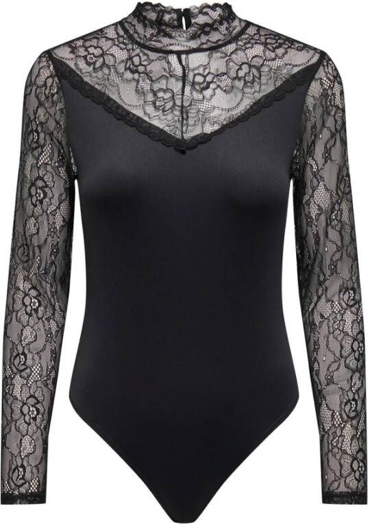 Only Body met lange mouwen ONLVALERIE HIGHNECK L S LACE BODY
